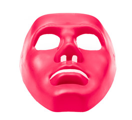 Red masks isolated on white background