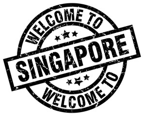 welcome to Singapore black stamp