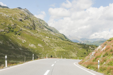Flüela, Flüelapass, Passstrasse, Bergstrasse, Alpen, Graubünden, Unterengadin, Wanderweg, Davos,...