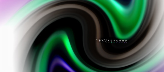 Fluid liquid mixing colors concept on light grey background, curve flow, trendy abstract layout template for business or technology presentation or web brochure cover, wallpaper