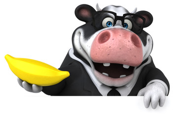 Naklejka premium Fun cow - 3D Illustration