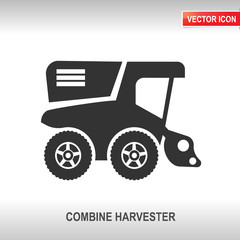 combine harvester vector icon
