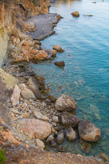 Crete, Greece. Hersonessos aria view on the rocks and sea