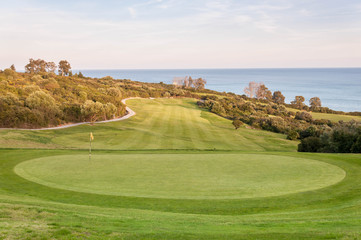 Golf green at mediterranean club in Andalusia