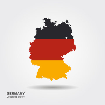 Germany Map with Flag Vector