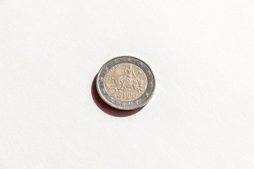 Euro coin isolate in white background