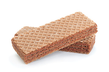 Brown wafers stick on white