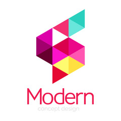 Triangle shape design abstract business logo icon design. Company logotype branding emblem idea