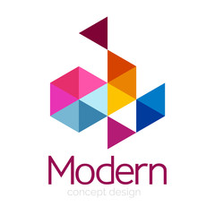 Triangle shape design abstract business logo icon design. Company logotype branding emblem idea