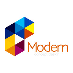 Triangle shape design abstract business logo icon design. Company logotype branding emblem idea