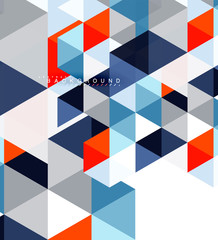 Fototapeta premium Multicolored triangles abstract background, mosaic tiles concept