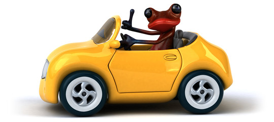 Obraz premium Fun frog- 3D Illustration