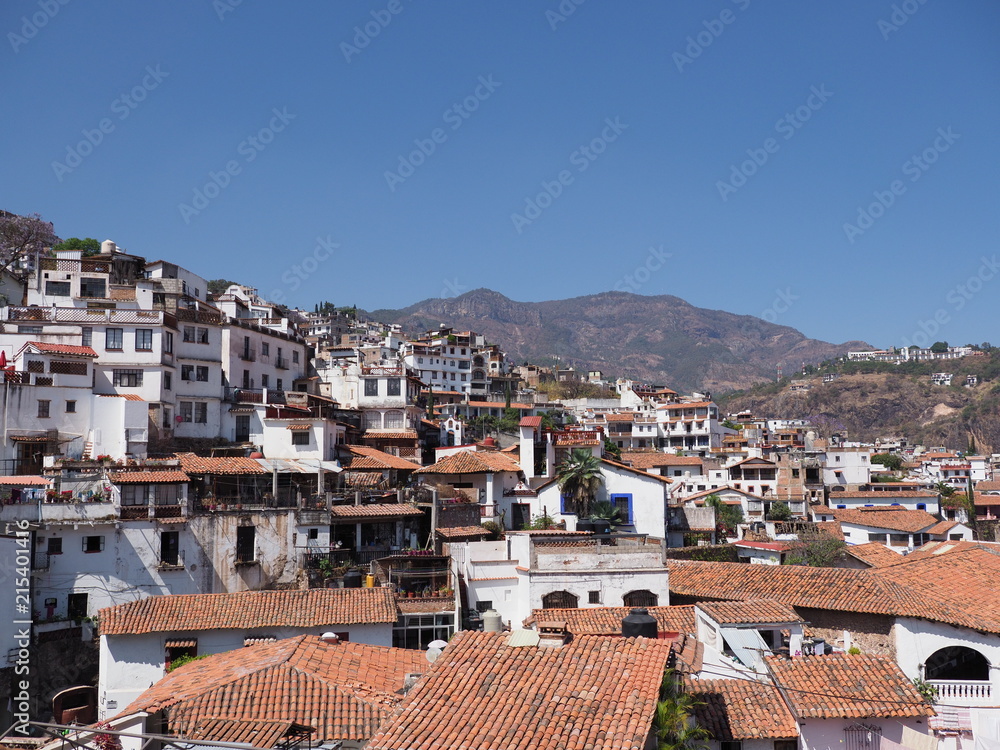 Wall mural great cityscape landscape of historical taxco city in mexico