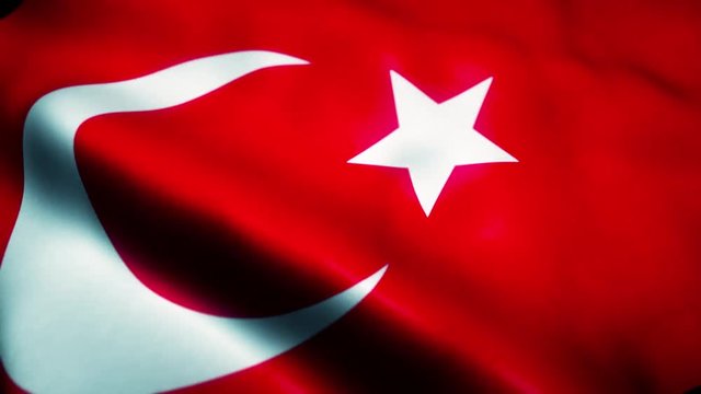 Waving Flag of Ottoman Empire