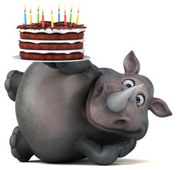 Fun rhino - 3D Illustration © Julien Tromeur