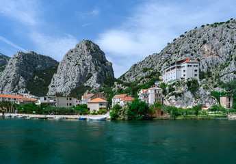 Fototapeta premium Beautiful view at Omis on the coast line of Croatia