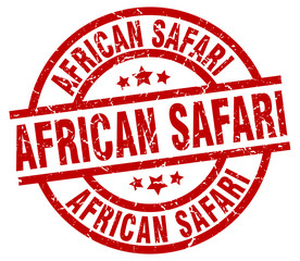african safari round red grunge stamp
