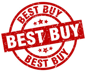 best buy round red grunge stamp