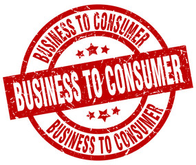 business to consumer round red grunge stamp