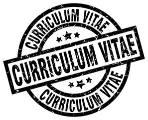 curriculum vitae round grunge black stamp