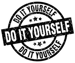 do it yourself round grunge black stamp