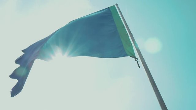 Flag waving in the wind in slow motion 1080p