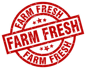 farm fresh round red grunge stamp