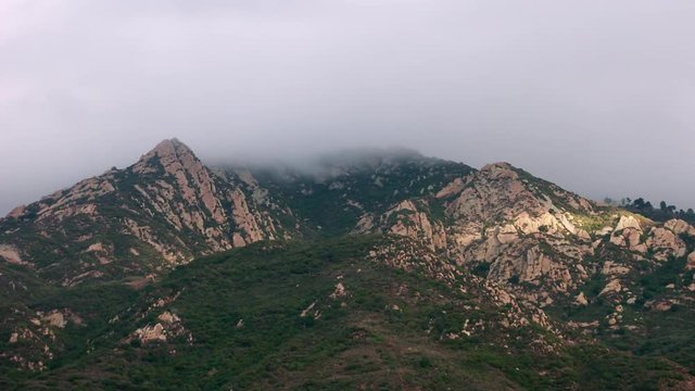 Timelapse zoom out of Santa Monica mountains California