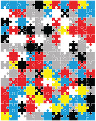 Vector illustration of colorful puzzle, separate pieces