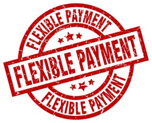 flexible payment round red grunge stamp