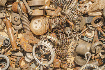 Old metal rusty details close-up