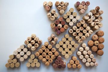 Wine corks tiles abstract background with copy space