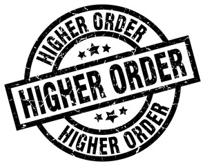 higher order round grunge black stamp