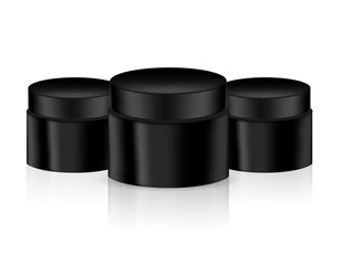 Mock up Realistic White Packaging Product For Cosmetic Beauty Jar  isolated Background.