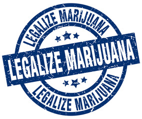 legalize marijuana blue round grunge stamp