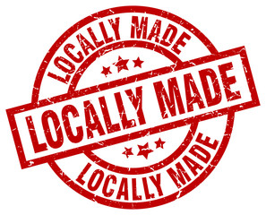 locally made round red grunge stamp