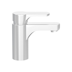3D illustration isolated white gold or silver faucet on a white background