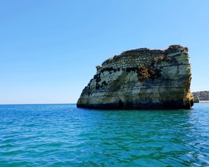 Ponta da Piedade, stunning rock formations and pristine sea, near Lagos in Portugal.