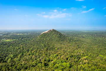 View to the Pidurangala rock, a few kilometers north of the historical fort Sigiriya