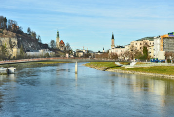 Fototapeta premium Salzburg Austria landscape with building