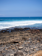 Rocky beach front of Playa De Las Americas, Tenerife