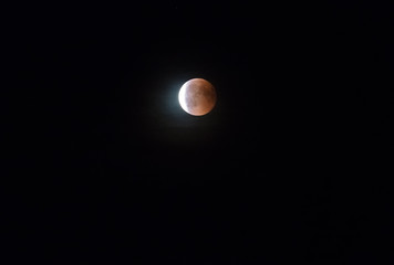 Amsterdam, Netherlands - 07-27-2018 Lunar eclipse