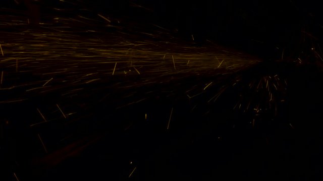 sparks effect - worker cutting iron