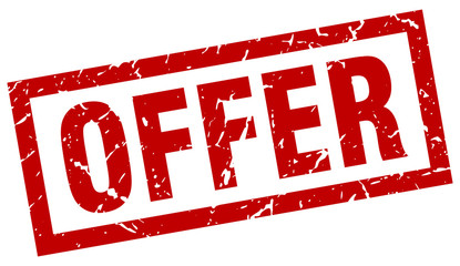 square grunge red offer stamp