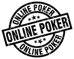 online poker round grunge black stamp