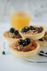 Sand baskets with dried fruits