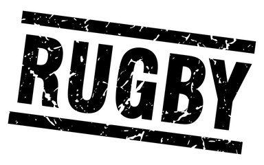 square grunge black rugby stamp