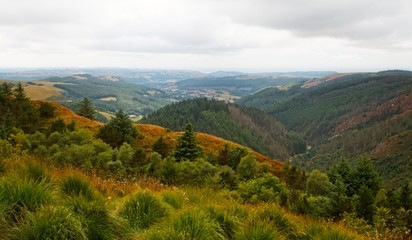 Views over the Welsh Valleys at Bwlch Nant Yr Arian Ponterwyd Aberystwyth Ceredigion