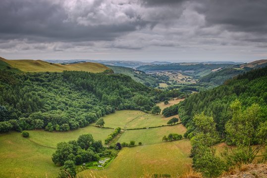 Views over the Welsh Valleys at Bwlch Nant Yr Arian Ponterwyd Aberystwyth Ceredigion