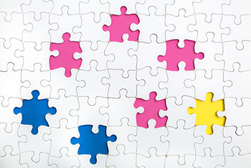 Missing few pieces in a jigsaw puzzle